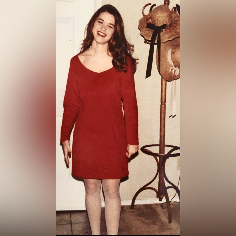 Vintage 90’s Esprit Vintage Red Velvet Dress